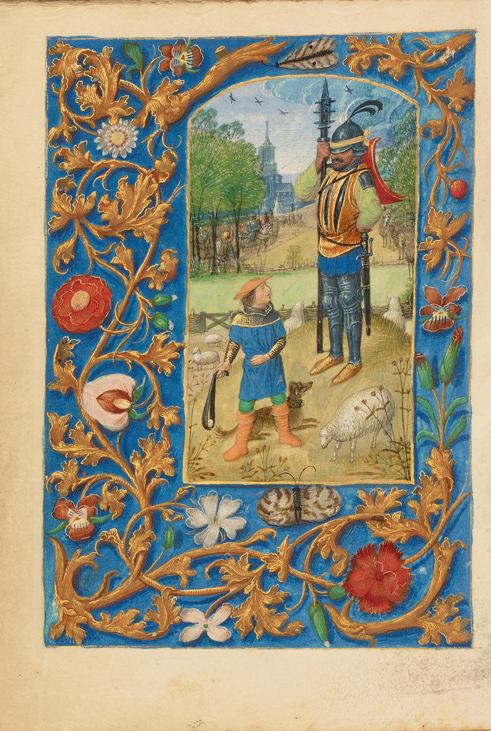 Detail of David and Goliath by Master of the Dresden Prayer Book