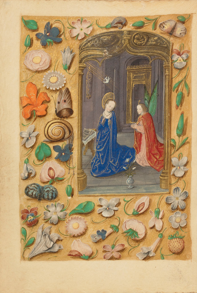 Detail of The Annunciation by Master of the Dresden Prayer Book