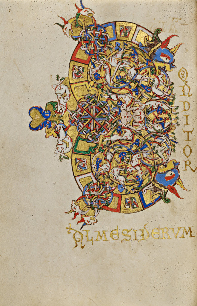 Detail of Inhabited Initial C by Anonymous