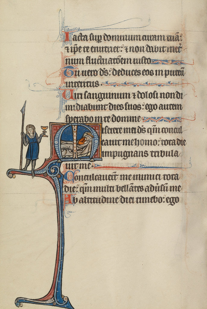 Detail of Initial M: David's Theft of the Spear and Chalice by Bute Master