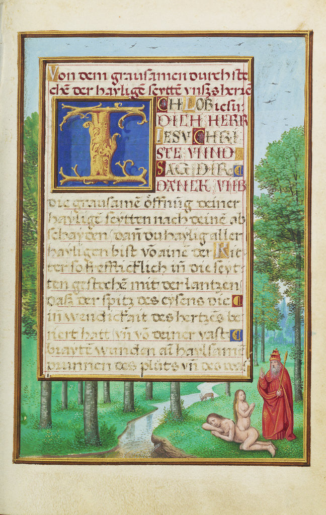 Detail of Border with the Creation of Eve by Simon Bening