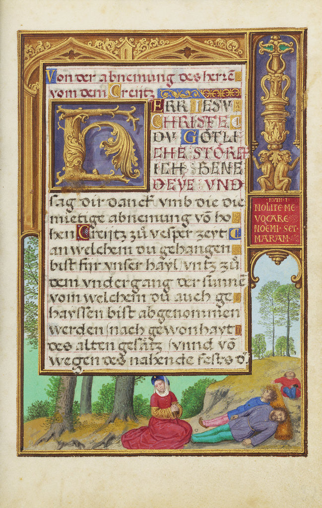 Detail of Border with Naomi Grieving the Loss of Her Family by Simon Bening