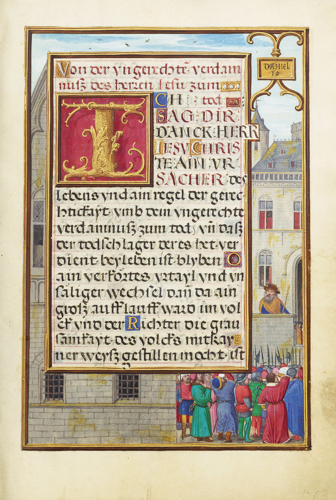 Detail of Border with the People Demanding Daniel from Cyrus by Simon Bening