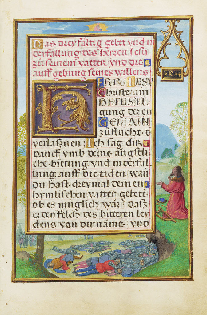 Detail of Border with David Pleading with God to End the Pestilence by Simon Bening