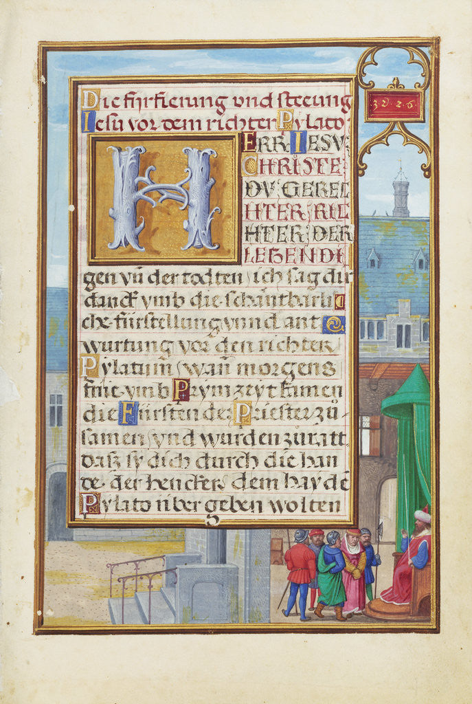 Detail of Border with a Captured Prophet before a Prince or King by Simon Bening