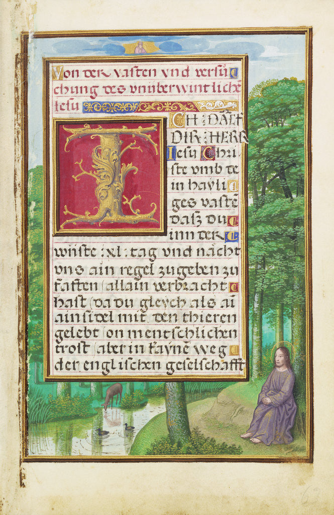 Detail of Border with Christ in the Wilderness by Simon Bening