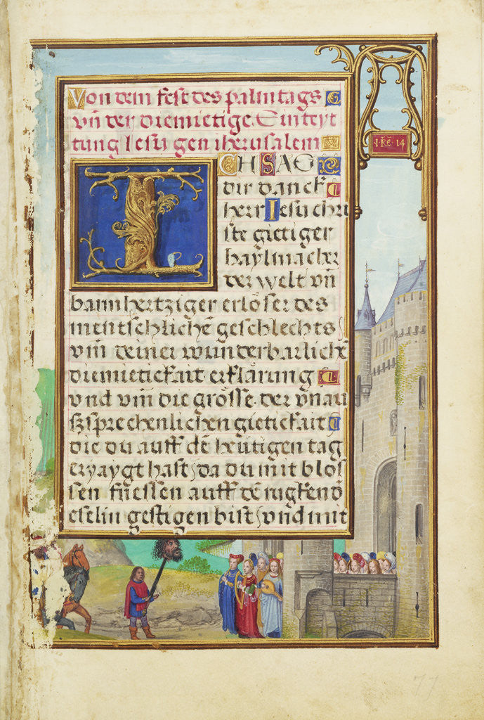 Detail of Border with David's Return with Goliath's Head by Simon Bening