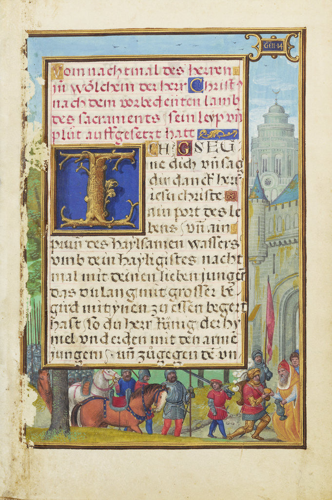 Detail of Border with the Meeting of Abraham and Melchizedek by Simon Bening