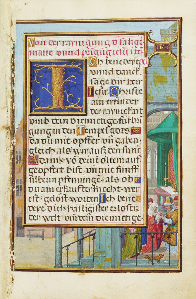 Detail of Border with Samuel Brought before Eli by Simon Bening