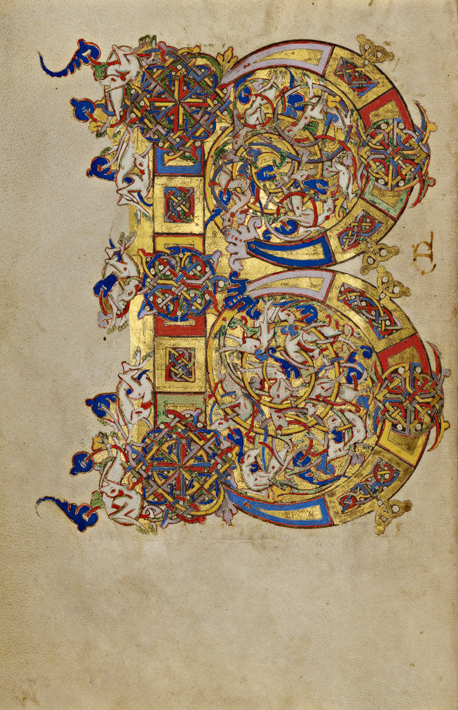 Detail of Inhabited Initial B by Anonymous
