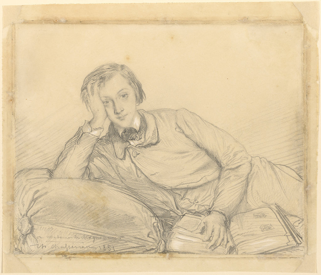 Detail of Portrait of Raymond de Magnoncourt by Théodore Chassériau