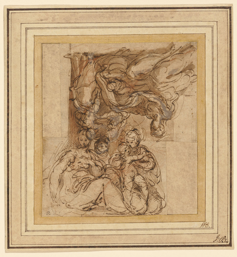 Detail of Two Studies for a Holy Family by Parmigianino