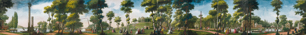 Detail of Figures Walking in a Parkland by Louis Carrogis de Carmontelle