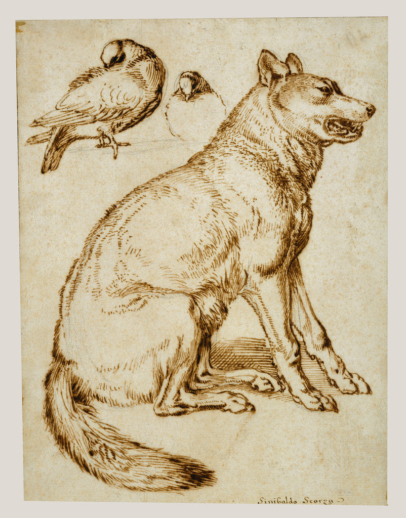 Detail of A Wolf and Two Doves by Sinibaldo Scorza