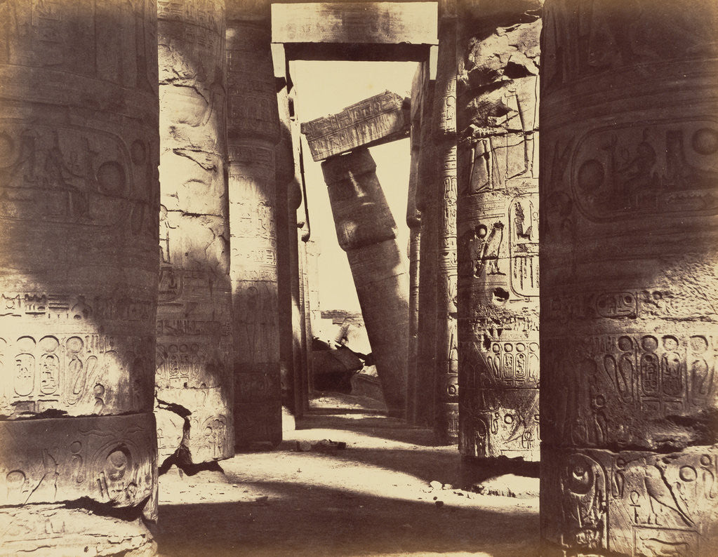 Detail of The Hypostyle Hall of the Temple of Amon, Karnak by Gustave Le Gray