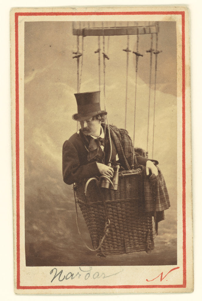 Detail of Félix Nadar in Gondola of Balloon by Nadar [Gaspard Félix Tournachon]
