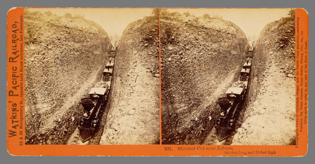 Detail of Bloomer Cut near Auburn, 800 feet long and 63 feet high. by Alfred A. Hart
