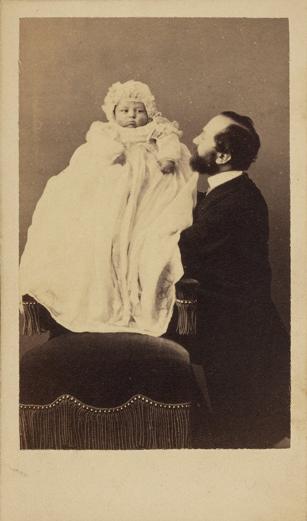 Detail of Baby in a bonnet and a long gown by Désiré Durand