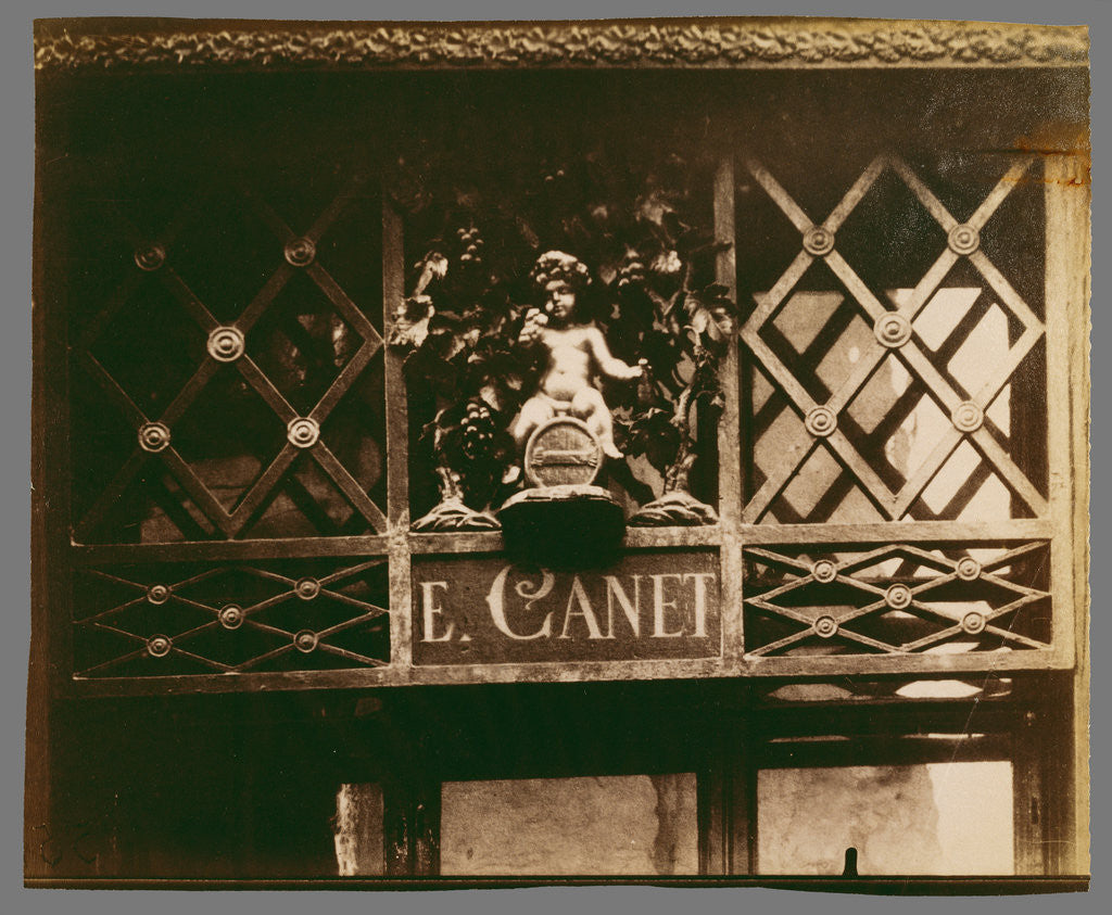 Detail of Au Petit Bacchus, rue St. Louis en l'Ile, 61 (Shop Sign, rue St. St. Louis en l'Ile) by Eugène Atget