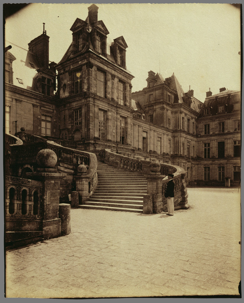 Detail of Fountainebleau - Cour des Adieux by Eugène Atget