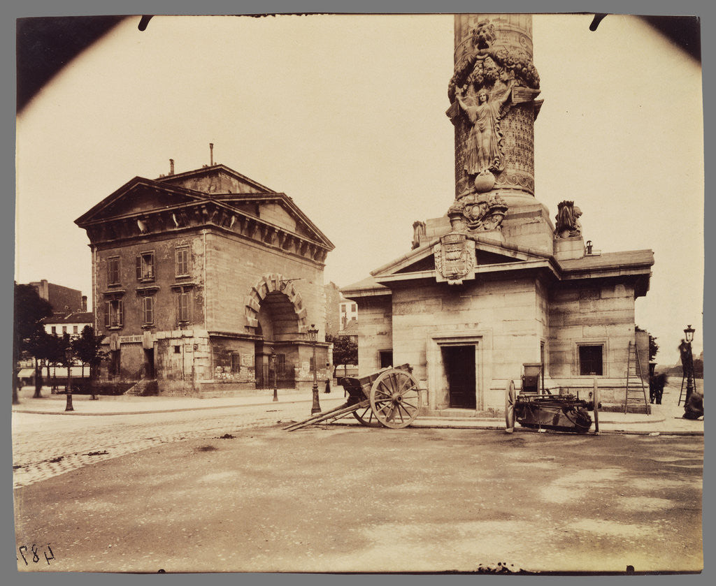 Detail of Ancienne Barrière du Trône (Tollbooth Pavilion and Column) by Eugène Atget