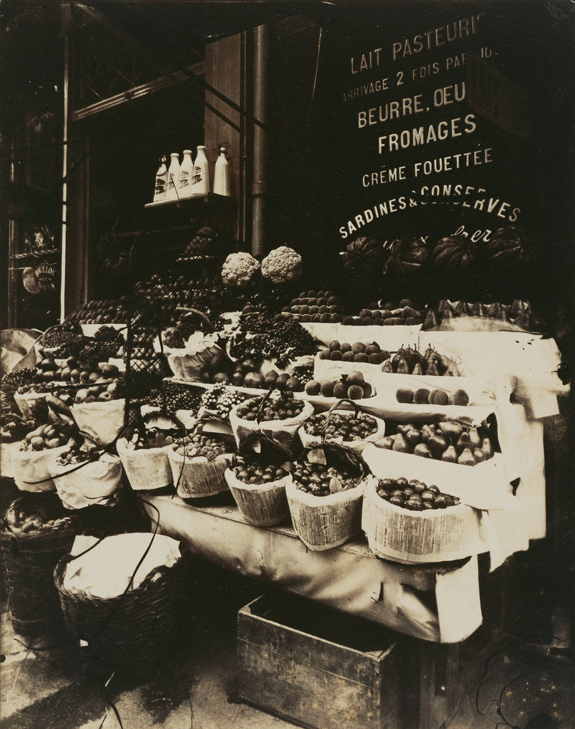 Detail of Rue Sainte-Opportune (Produce Display, rue Sainte-Opportune) by Eugène Atget