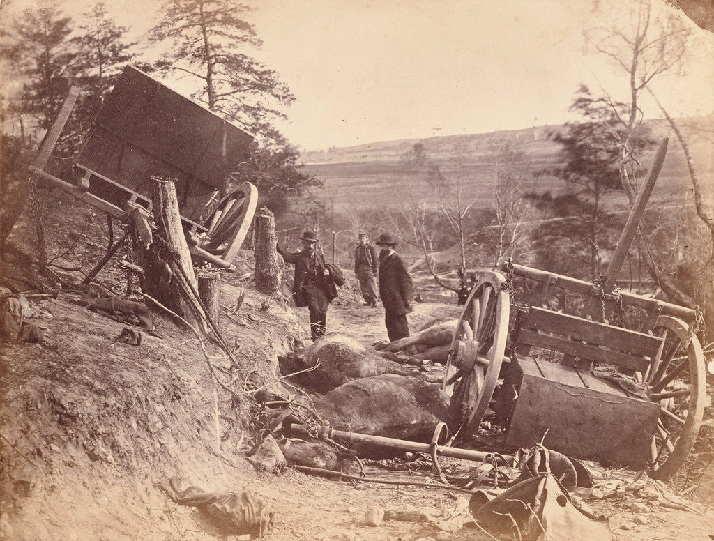 Detail of Scene of Battle, Fredericksburg, Virginia Caissons destroyed by Federal shells by A.J. Russell