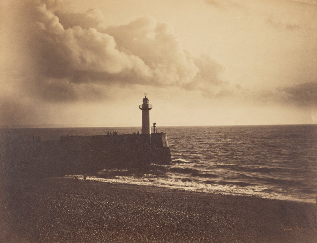 Detail of Lighthouse and Jetty, le Havre by Gustave Le Gray