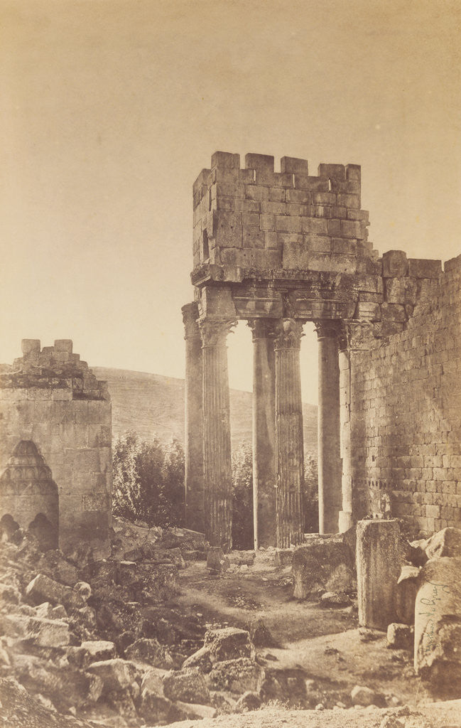 Detail of Peristyle, Temple of Bacchus, Baalbek by Gustave Le Gray