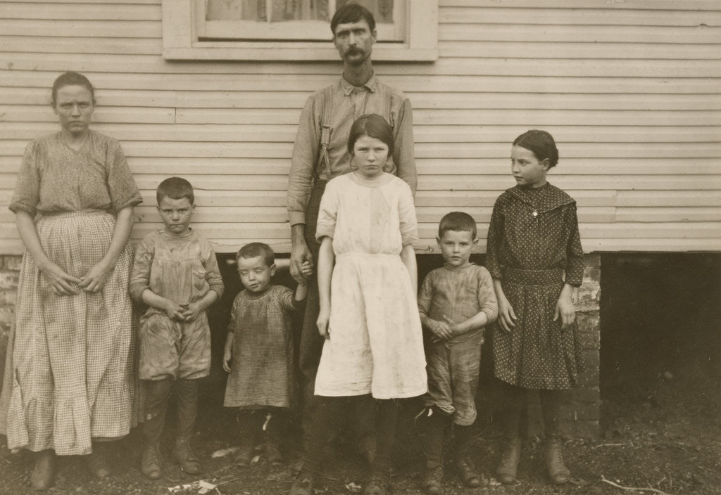 Detail of Gracie Clark, Spinner, With Her Family, Hunstville, Alabama by Lewis W. Hine