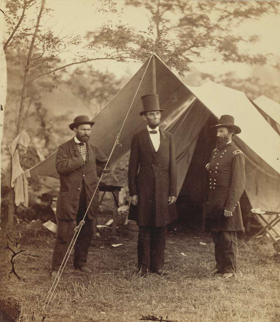 Detail of President Lincoln, United States Headquarters, Army of the Potomac, near Antietam by Alexander Gardner
