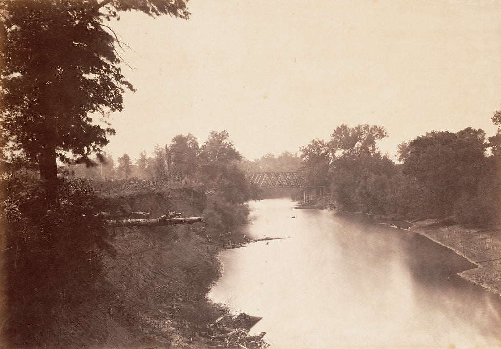 Detail of Railroad Bridge Across Grasshopper Creek, Kansas by Alexander Gardner