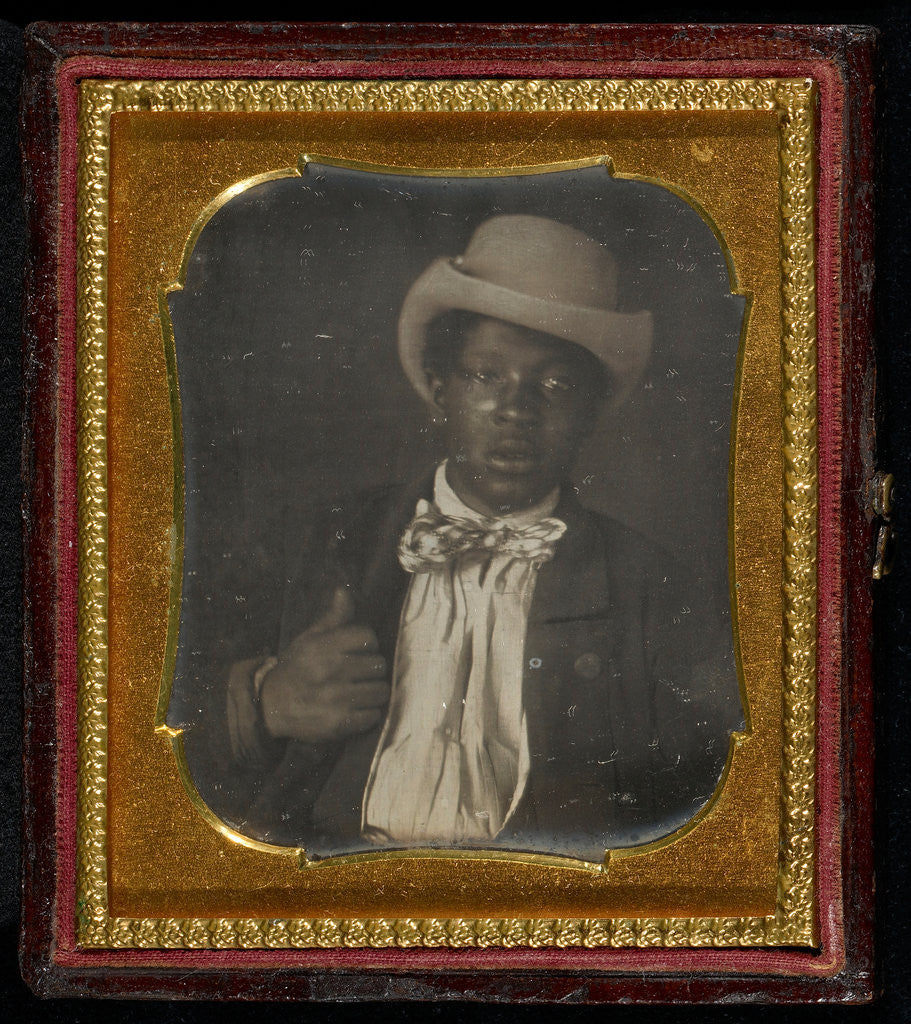 Detail of Portrait of a black man wearing a bow tie by Anonymous