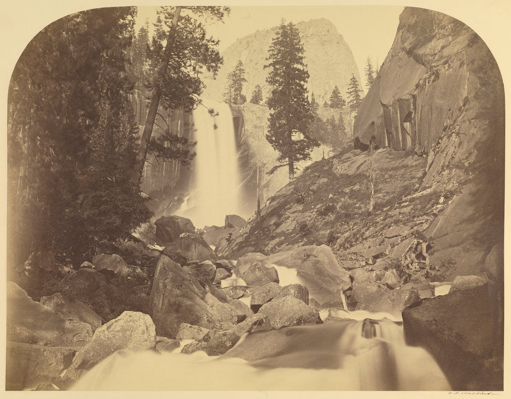 Detail of Piwayac - Vernal Fall - 300 ft. Yo Semite by Carleton Watkins