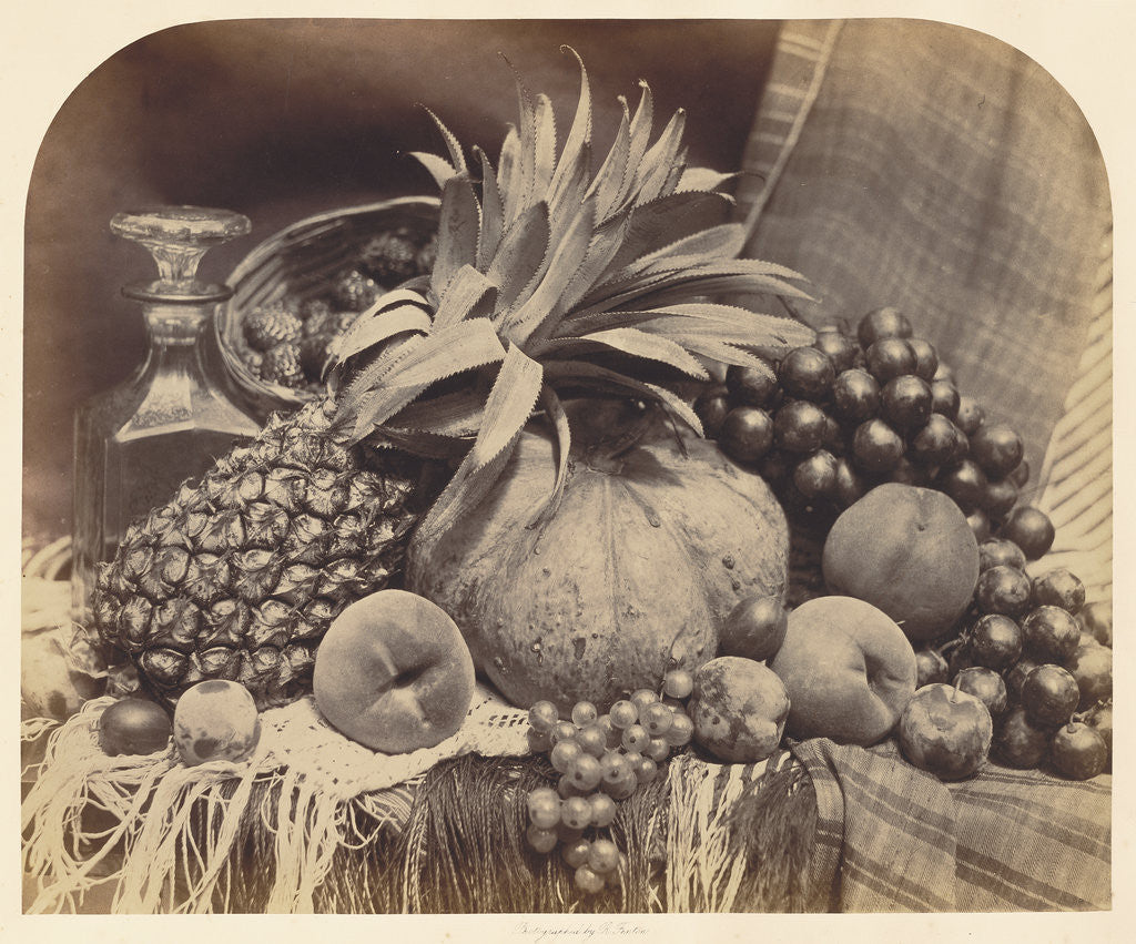 Detail of Still Life with Fruit and Decanter by Roger Fenton