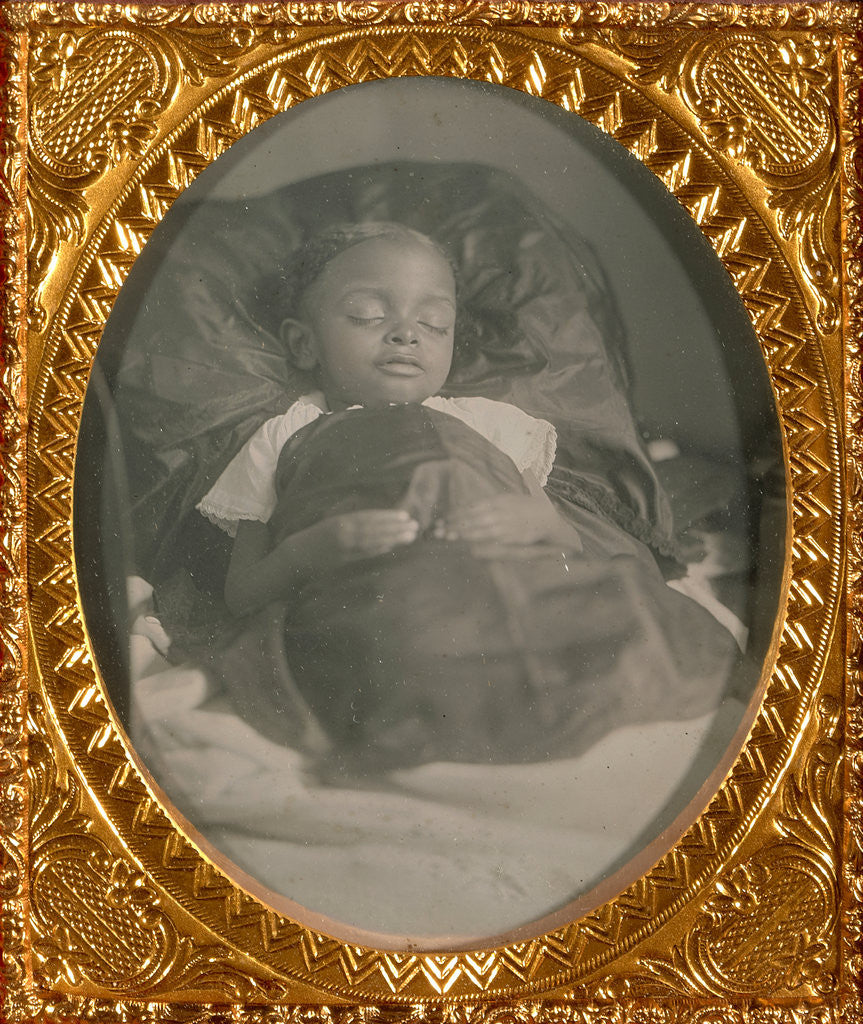 Detail of Postmortem portrait of a black child by Anonymous