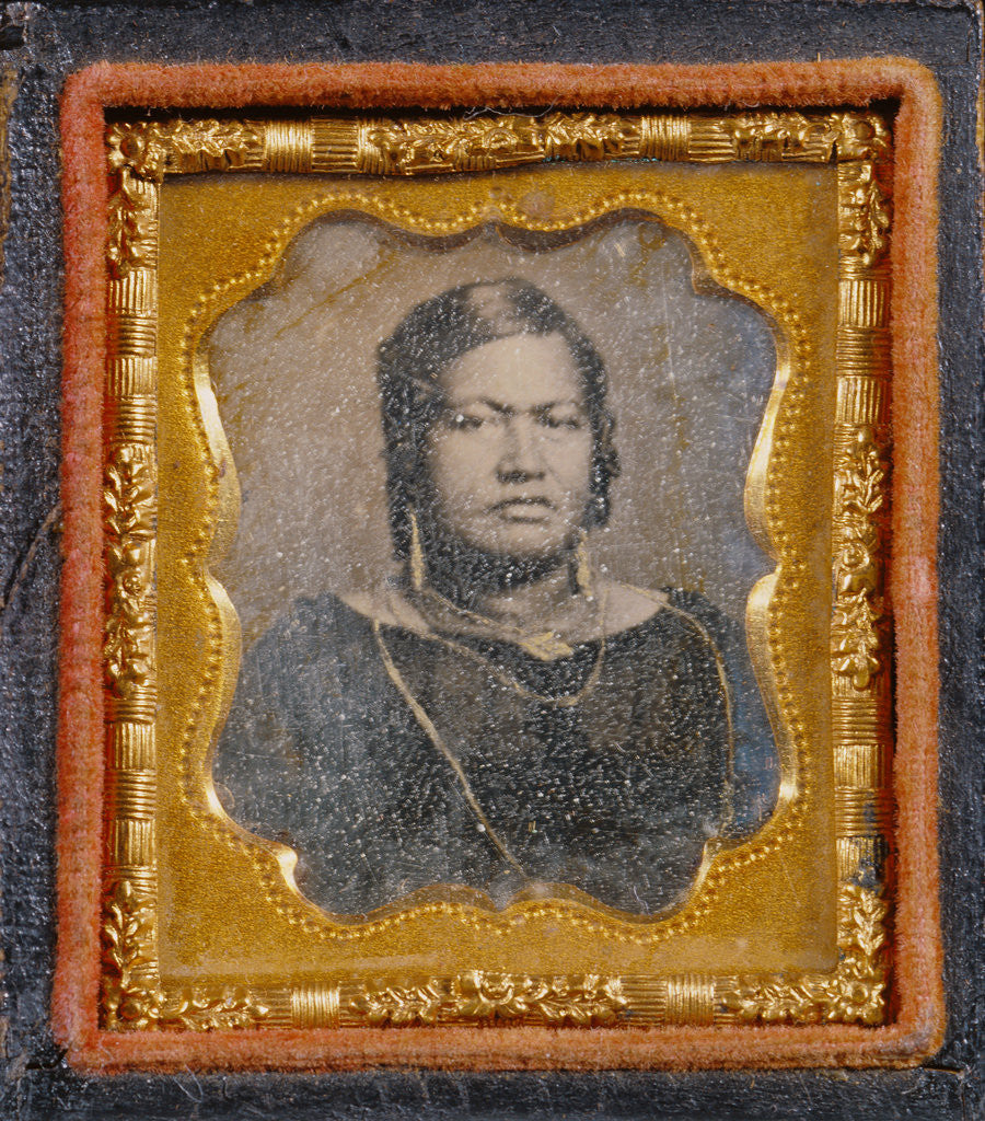 Detail of Portrait of an older Native American woman by Anonymous