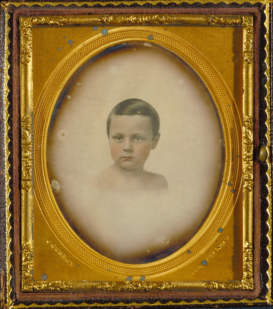 Detail of Vignette portrait of a Young Boy by Jeremiah Gurney