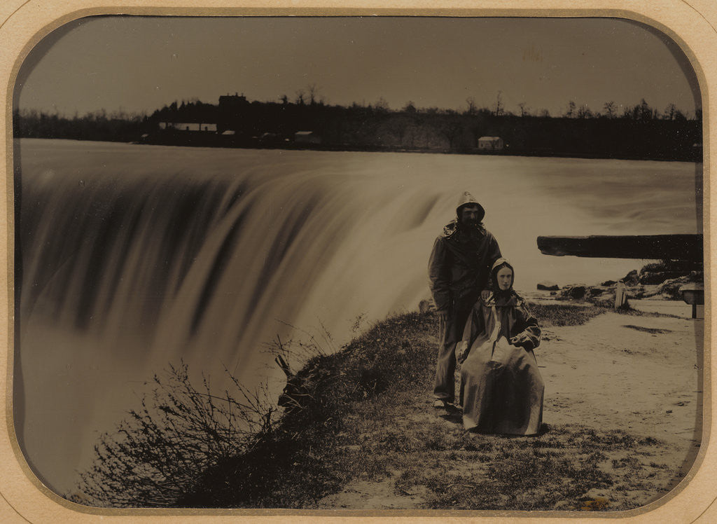 Detail of Portrait of a Couple at Niagara Falls in Waterproof Clothing by Henry Hollister