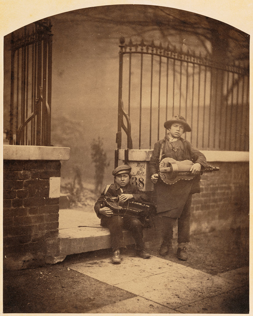 Detail of Les Petits Savoyards (Street Musicians) by Camille Silvy