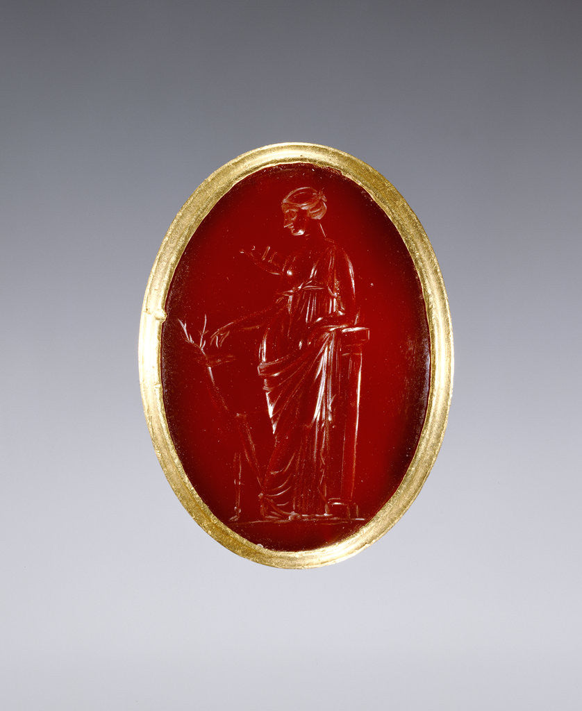 Detail of Ring inset with intaglio representing Artemis by Anonymous