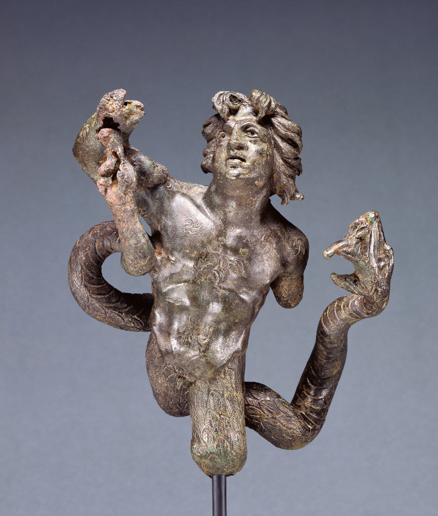 Detail of Statuette of a Snake-legged Giant by Anonymous