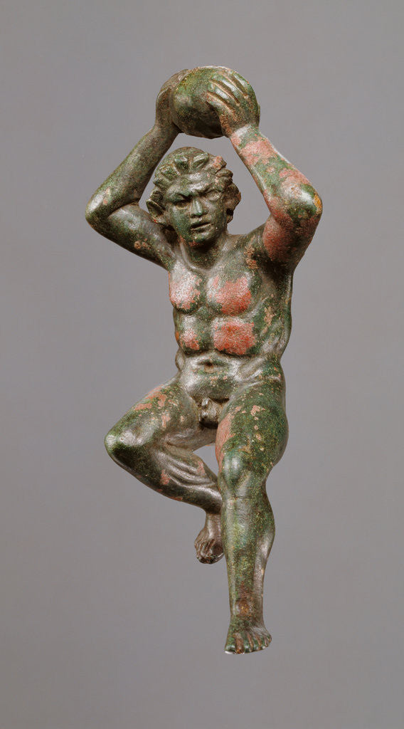 Detail of Statuette of a Giant Hurling a Rock by Anonymous
