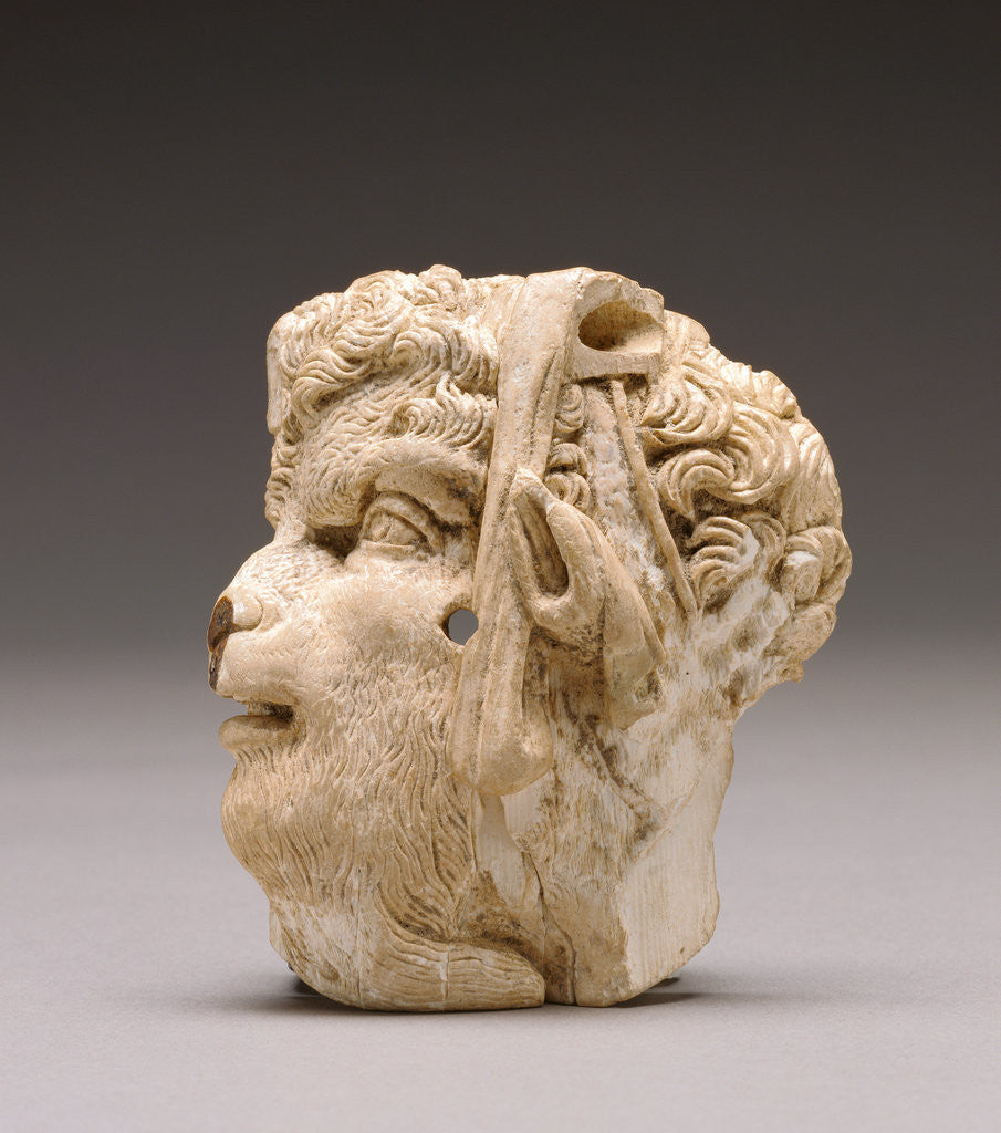 Detail of Applique depicting the head of pan by Anonymous