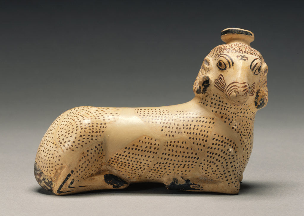 Detail of Proto-Corinthian Aryballos in the Shape of a Recumbent Ram by Anonymous