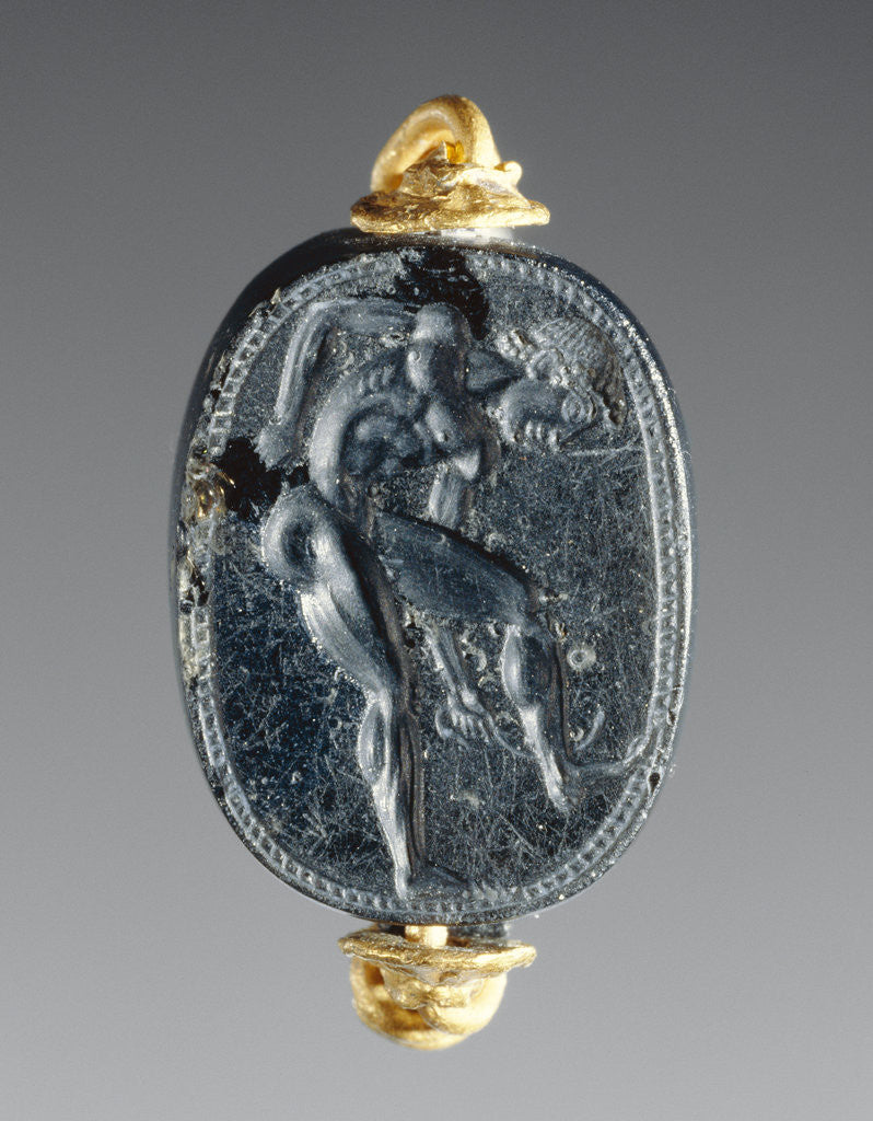 Detail of Engraved Scaraboid inset into a Ring by Epimenes