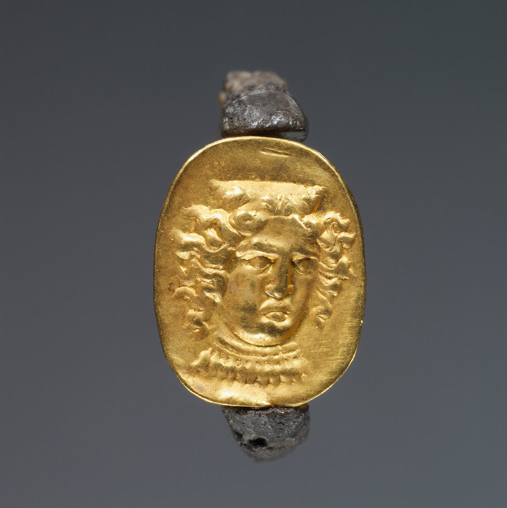 Detail of Hollow scarab in swivel ring by Anonymous