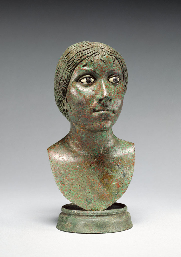 Detail of Miniature Portrait Bust of a Woman by Anonymous