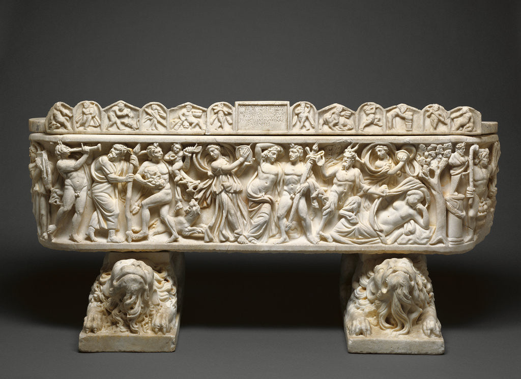 Detail of Sarcophagus and Lid, Crouching Lion Supports by Anonymous