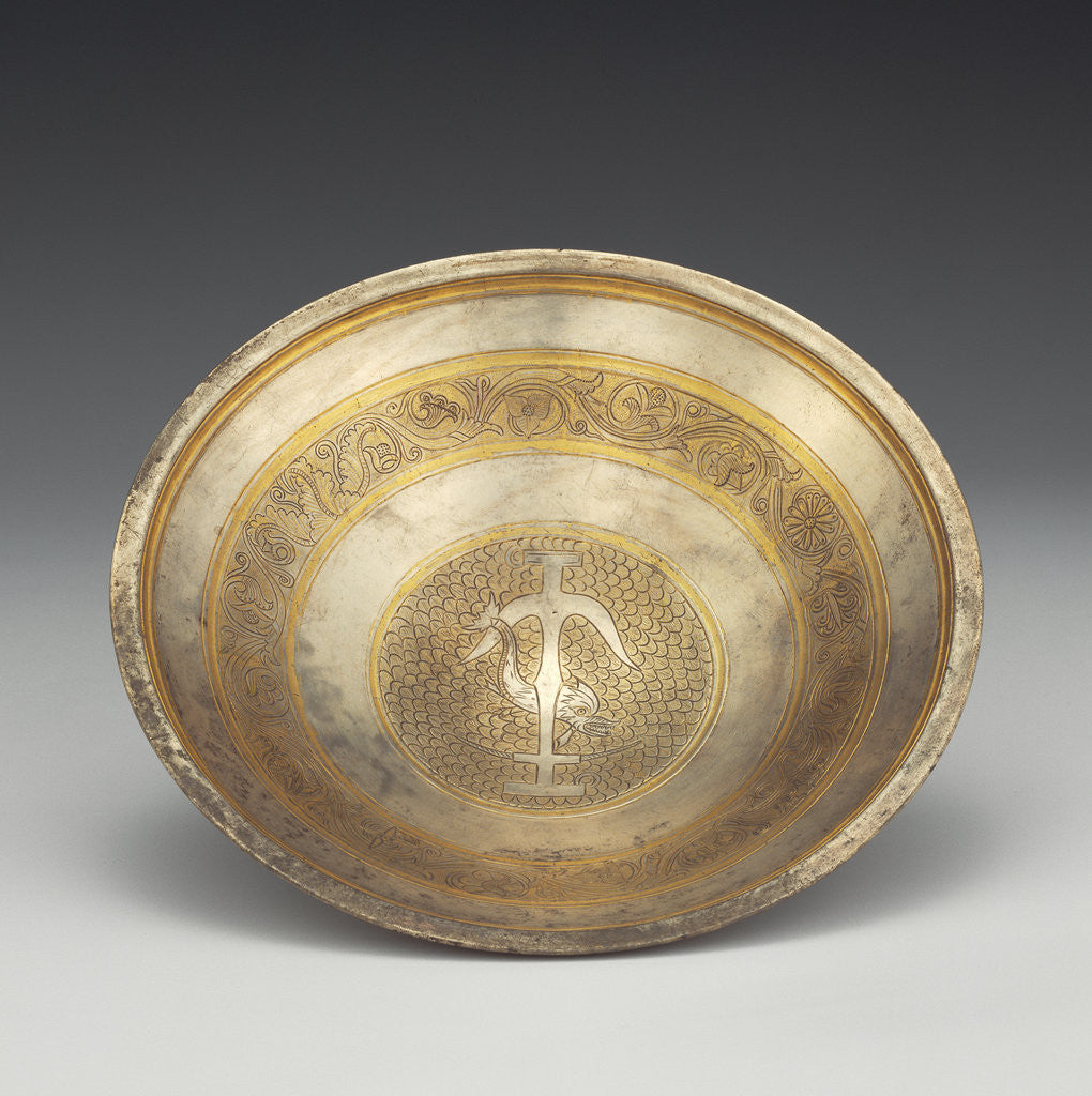 Detail of Bowl with Anchor and Dolphin Medallion by Anonymous